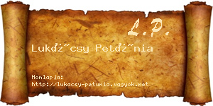 Lukácsy Petúnia névjegykártya